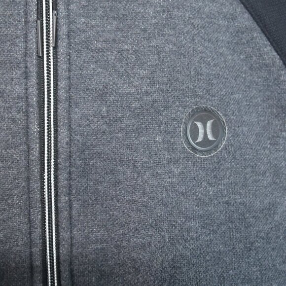 Hurley x Nike Fabric Hoodie M Half Zip Black Gray Surf Skate Streetwear - Picture 3 of 8